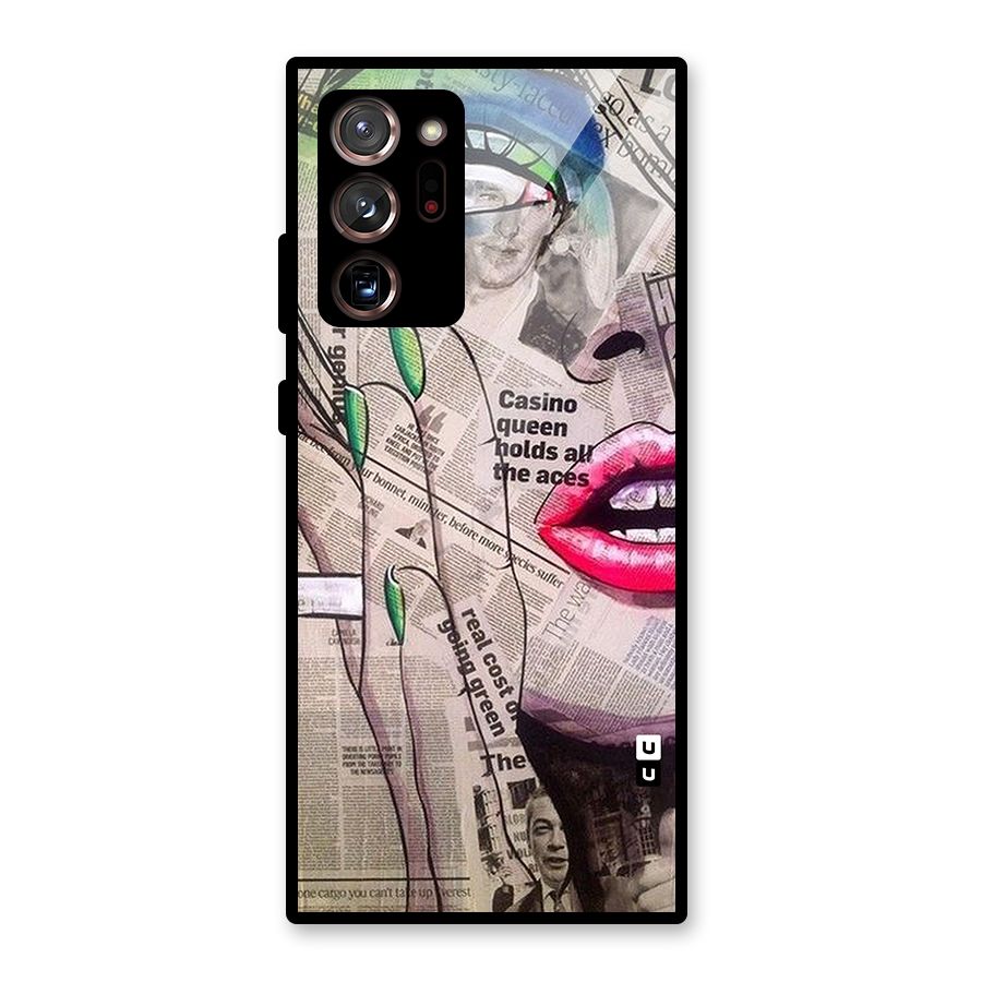 Newspaper Girl Art Glass Back Case for Galaxy Note 20 Ultra