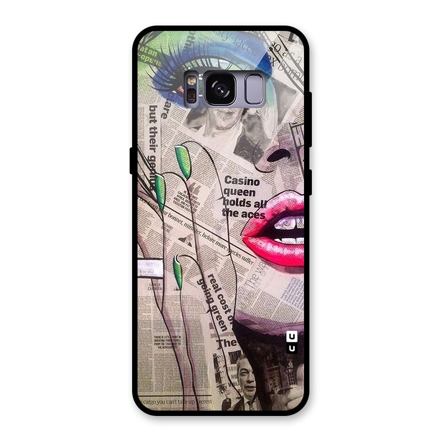 Newspaper Girl Art Glass Back Case for Galaxy S8