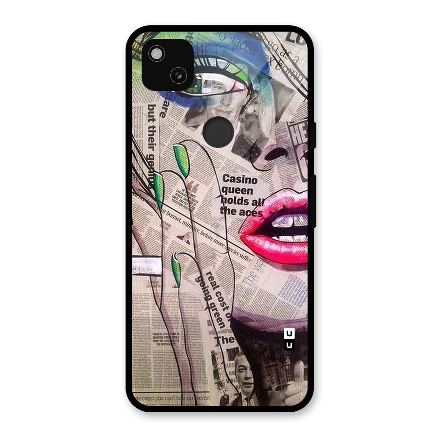 Newspaper Girl Art Glass Back Case for Google Pixel 4a