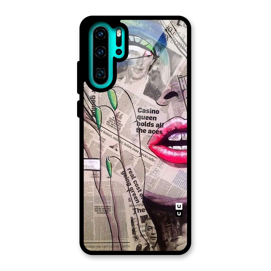 Newspaper Girl Art Glass Back Case for Huawei P30 Pro