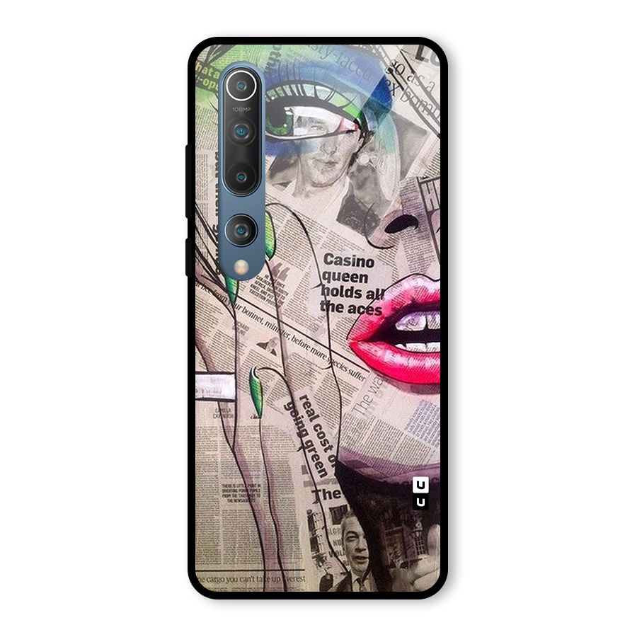 Newspaper Girl Art Glass Back Case for Mi 10