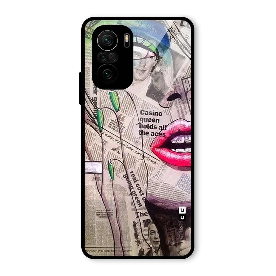 Newspaper Girl Art Glass Back Case for Mi 11X Pro