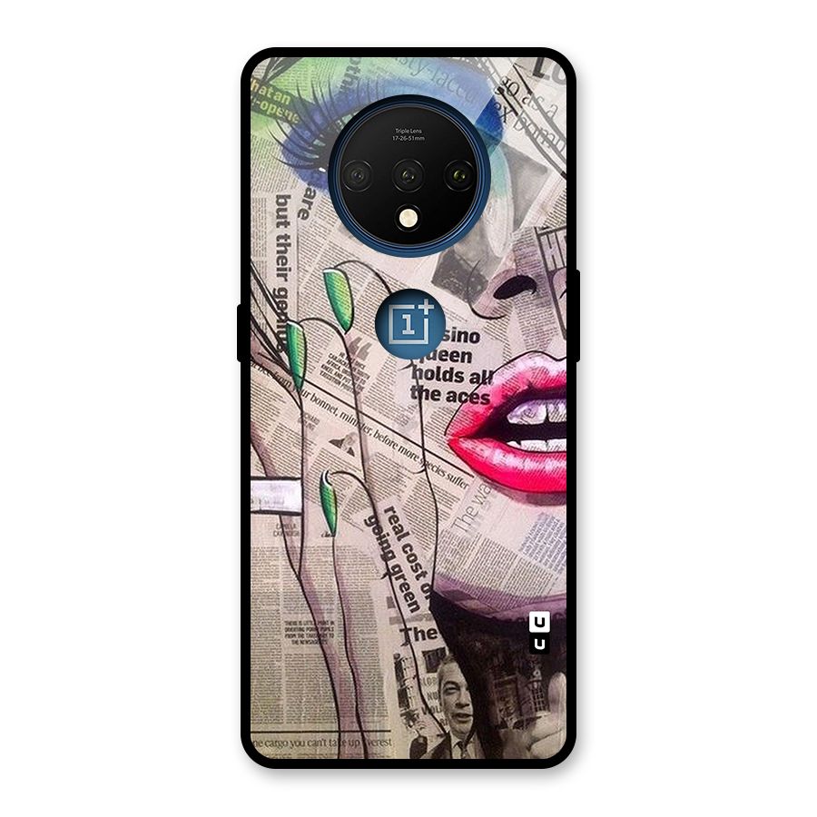 Newspaper Girl Art Glass Back Case for OnePlus 7T