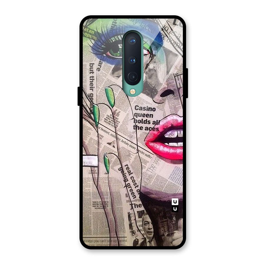Newspaper Girl Art Glass Back Case for OnePlus 8