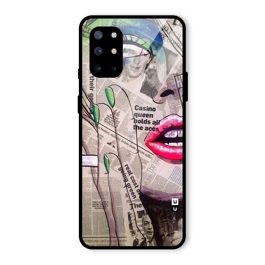 Newspaper Girl Art Glass Back Case for OnePlus 8T