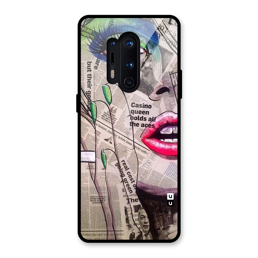 Newspaper Girl Art Glass Back Case for OnePlus 8 Pro