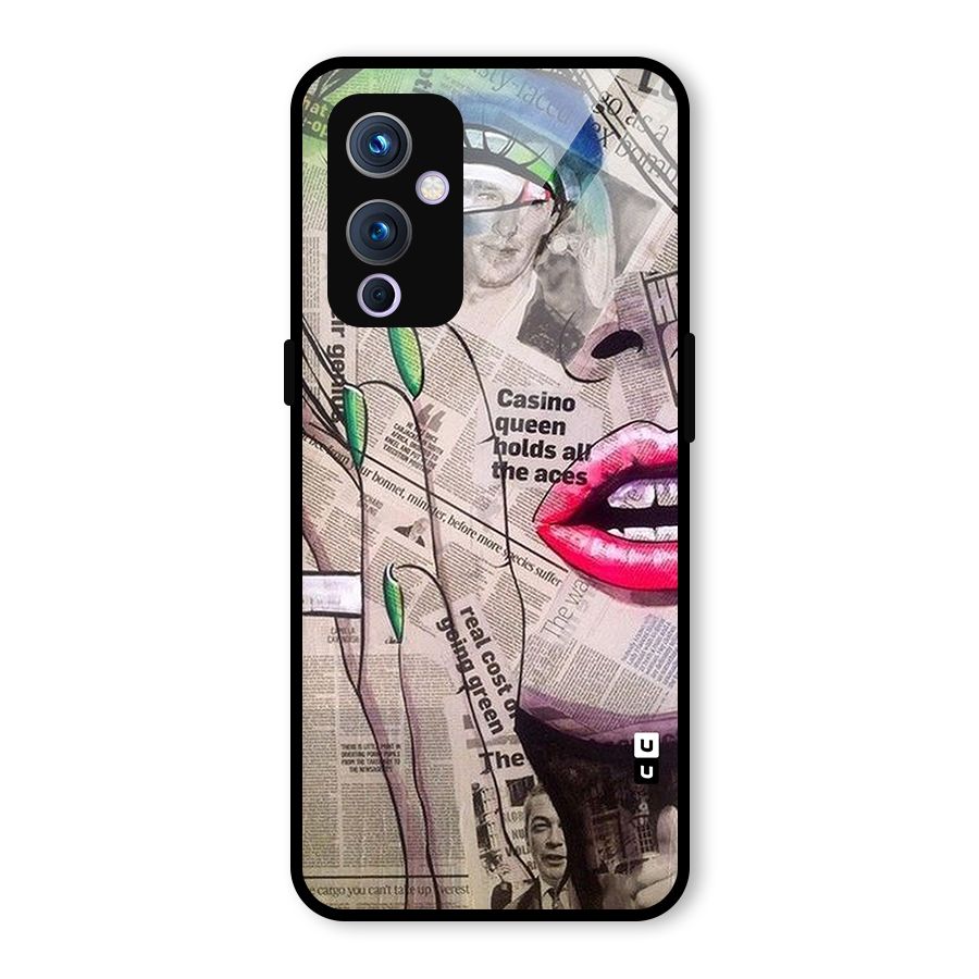 Newspaper Girl Art Glass Back Case for OnePlus 9