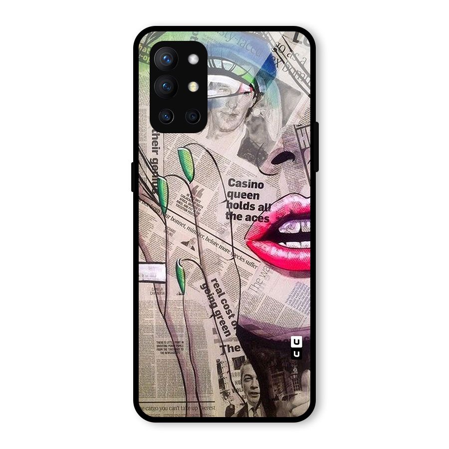 Newspaper Girl Art Glass Back Case for OnePlus 9R