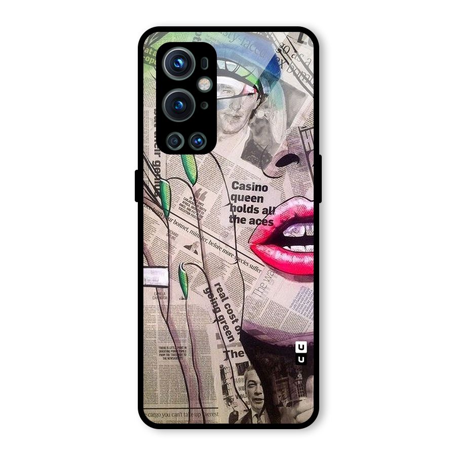 Newspaper Girl Art Glass Back Case for OnePlus 9 Pro