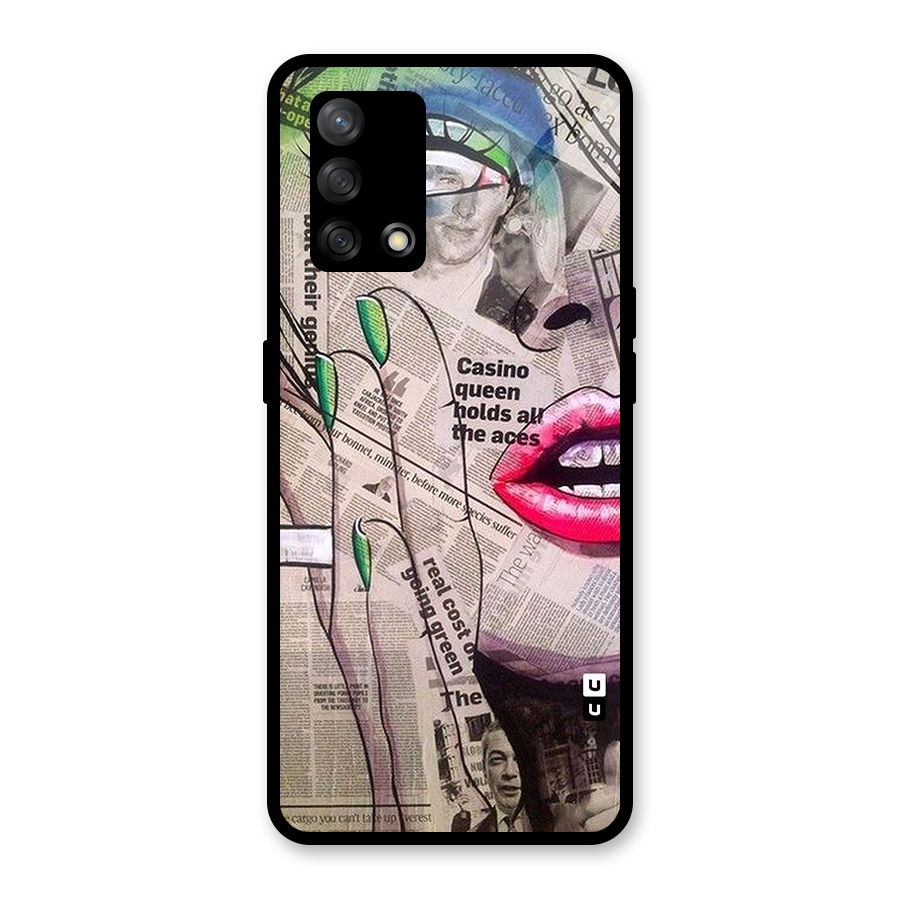 Newspaper Girl Art Glass Back Case for Oppo F19