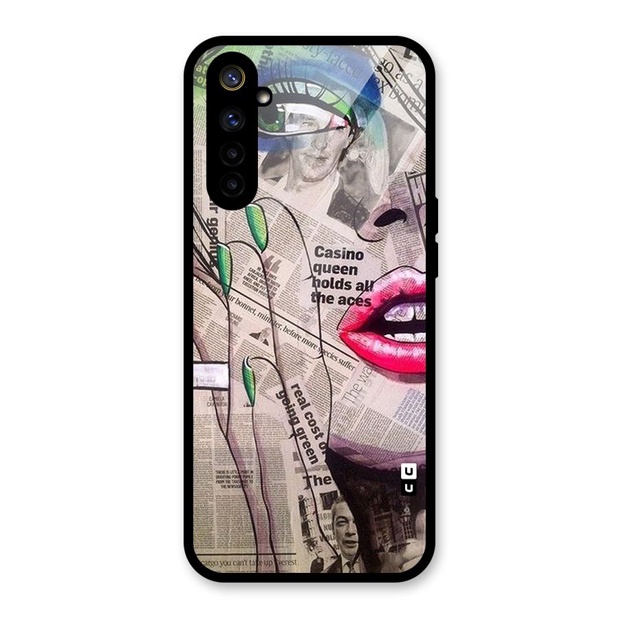 Newspaper Girl Art Glass Back Case for Realme 6i