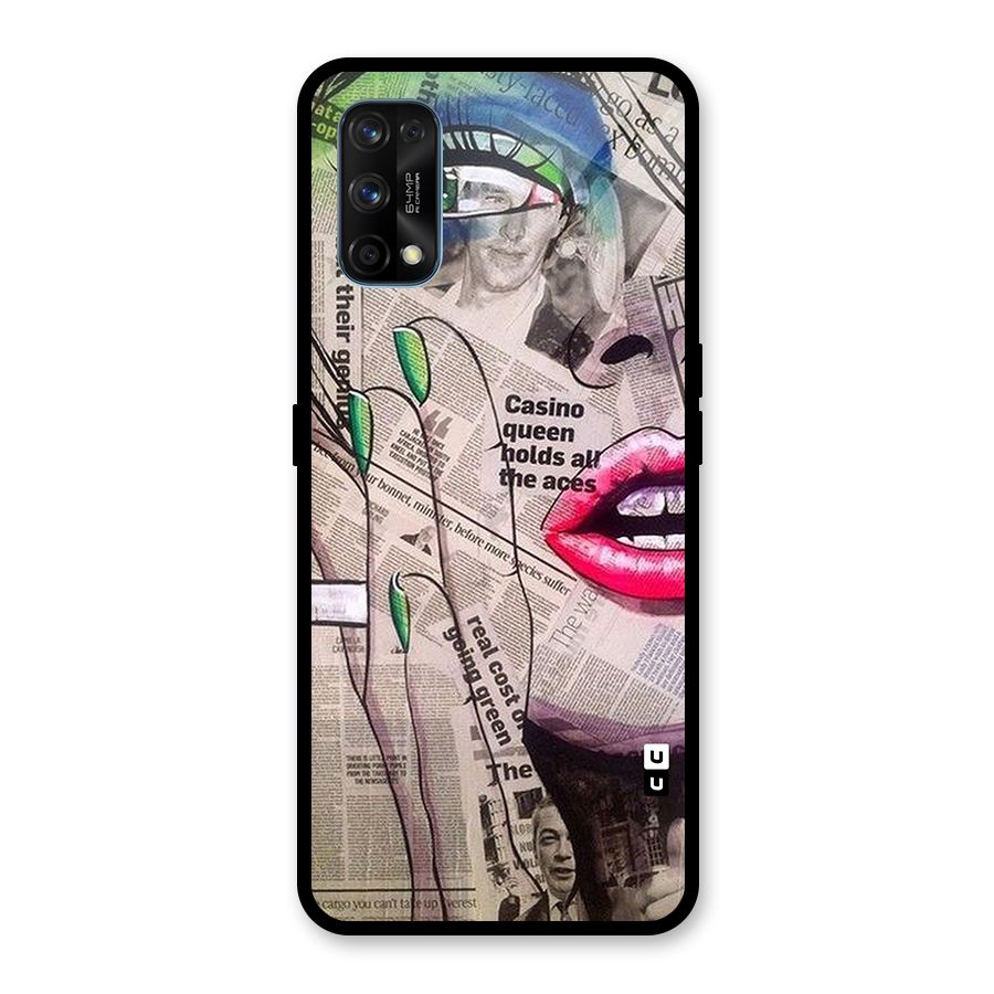 Newspaper Girl Art Glass Back Case for Realme 7 Pro