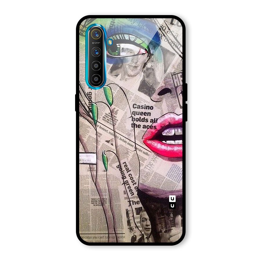 Newspaper Girl Art Glass Back Case for Realme X2