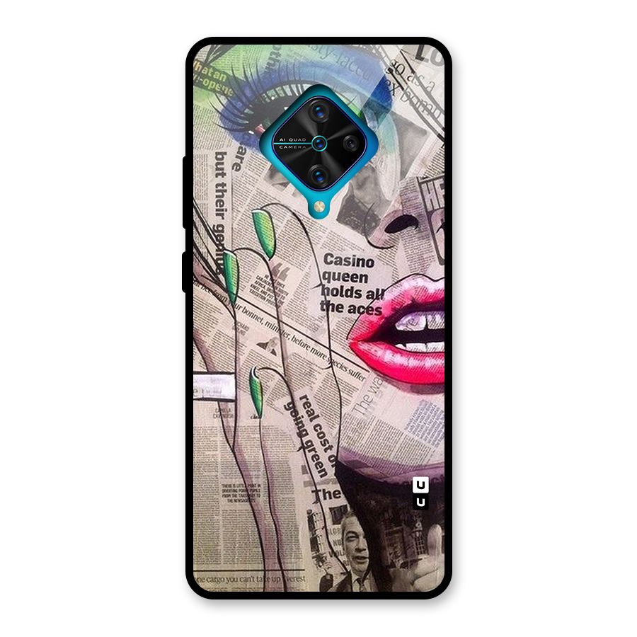 Newspaper Girl Art Glass Back Case for Vivo S1 Pro