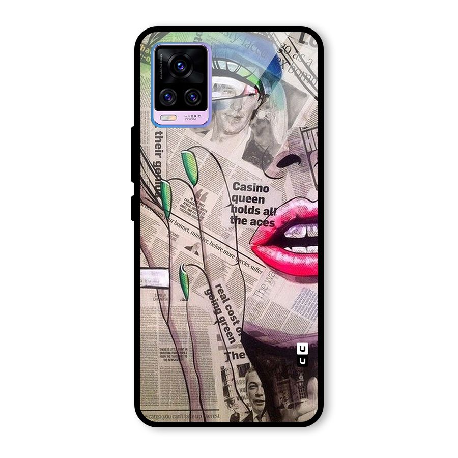 Newspaper Girl Art Glass Back Case for Vivo V20 Pro