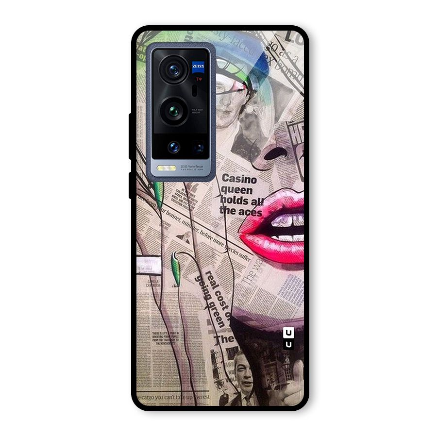 Newspaper Girl Art Glass Back Case for Vivo X60 Pro Plus