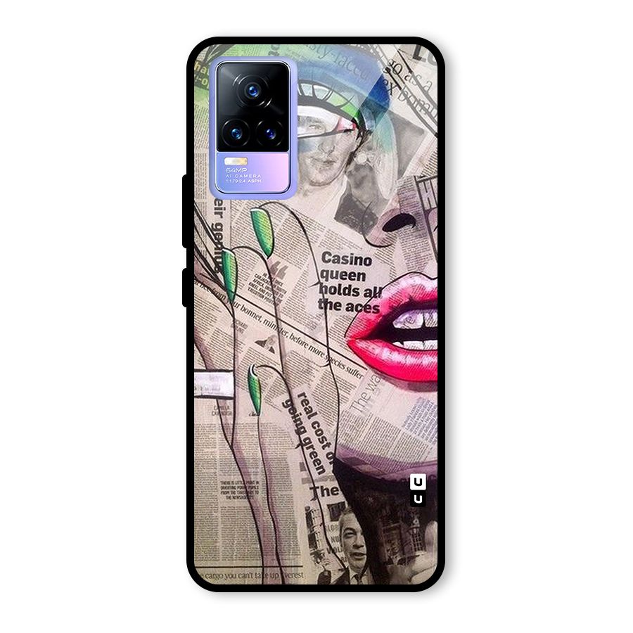 Newspaper Girl Art Glass Back Case for Vivo Y73