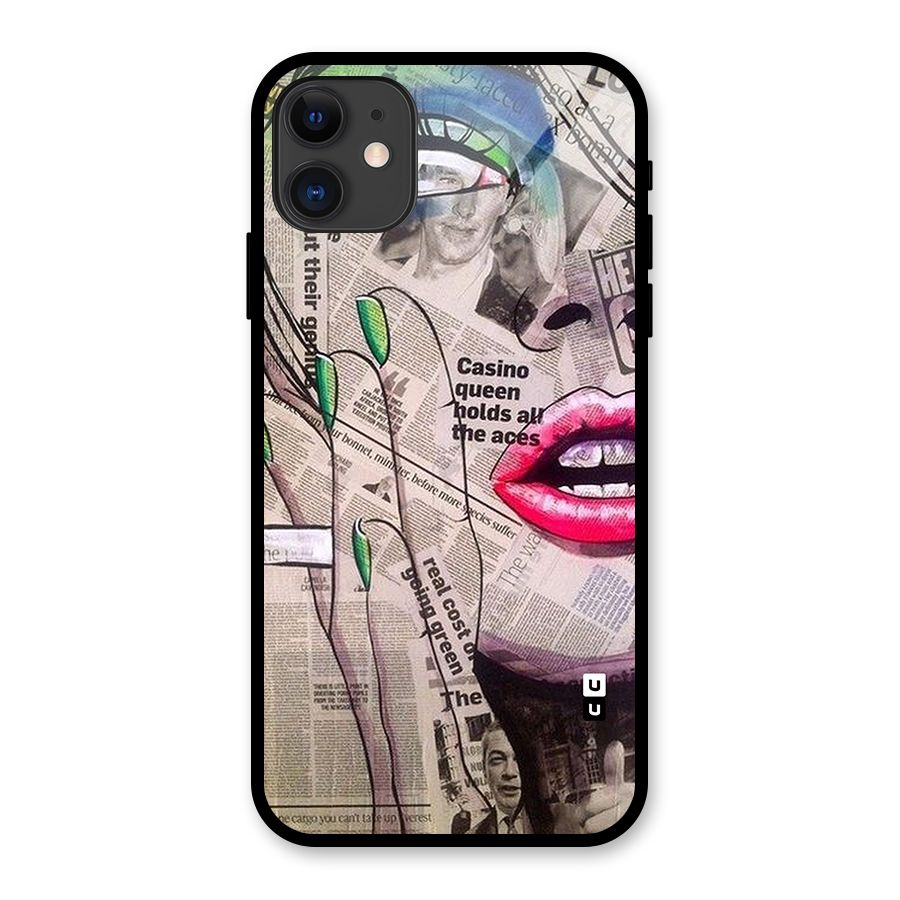Newspaper Girl Art Glass Back Case for iPhone 11