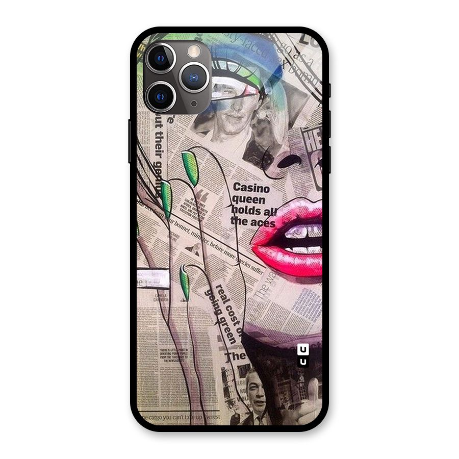 Newspaper Girl Art Glass Back Case for iPhone 11 Pro Max