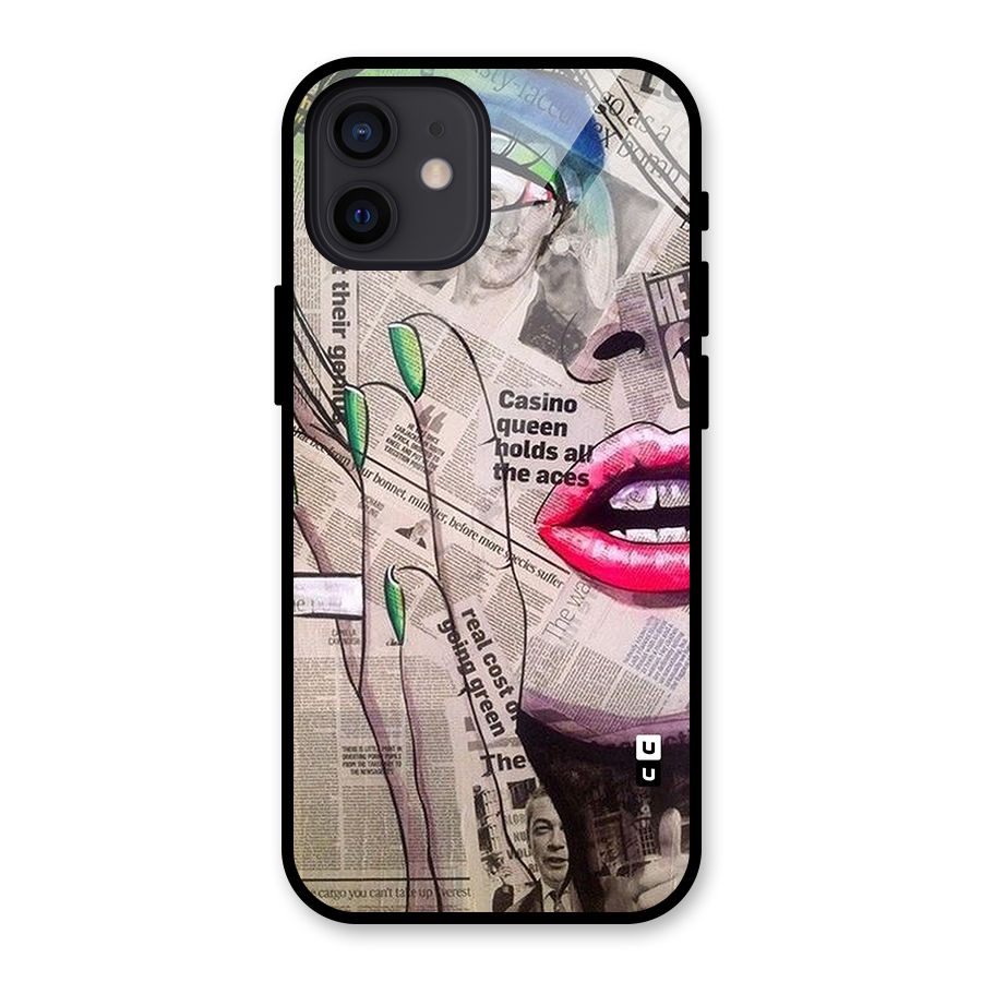 Newspaper Girl Art Glass Back Case for iPhone 12