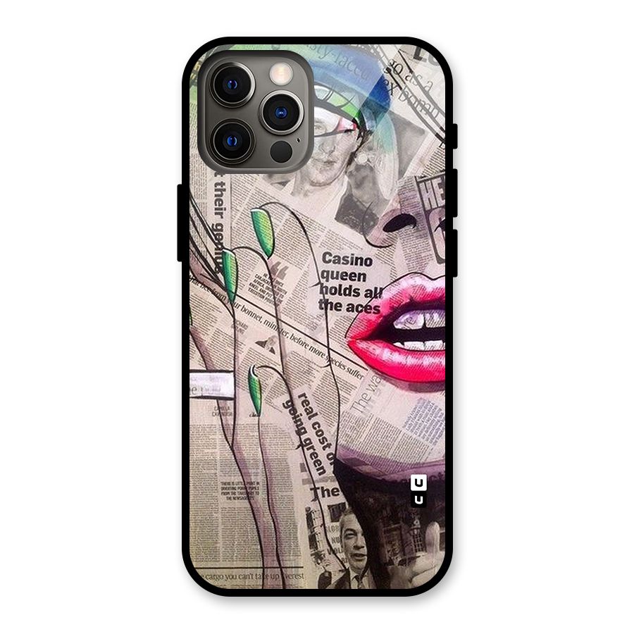 Newspaper Girl Art Glass Back Case for iPhone 12 Pro