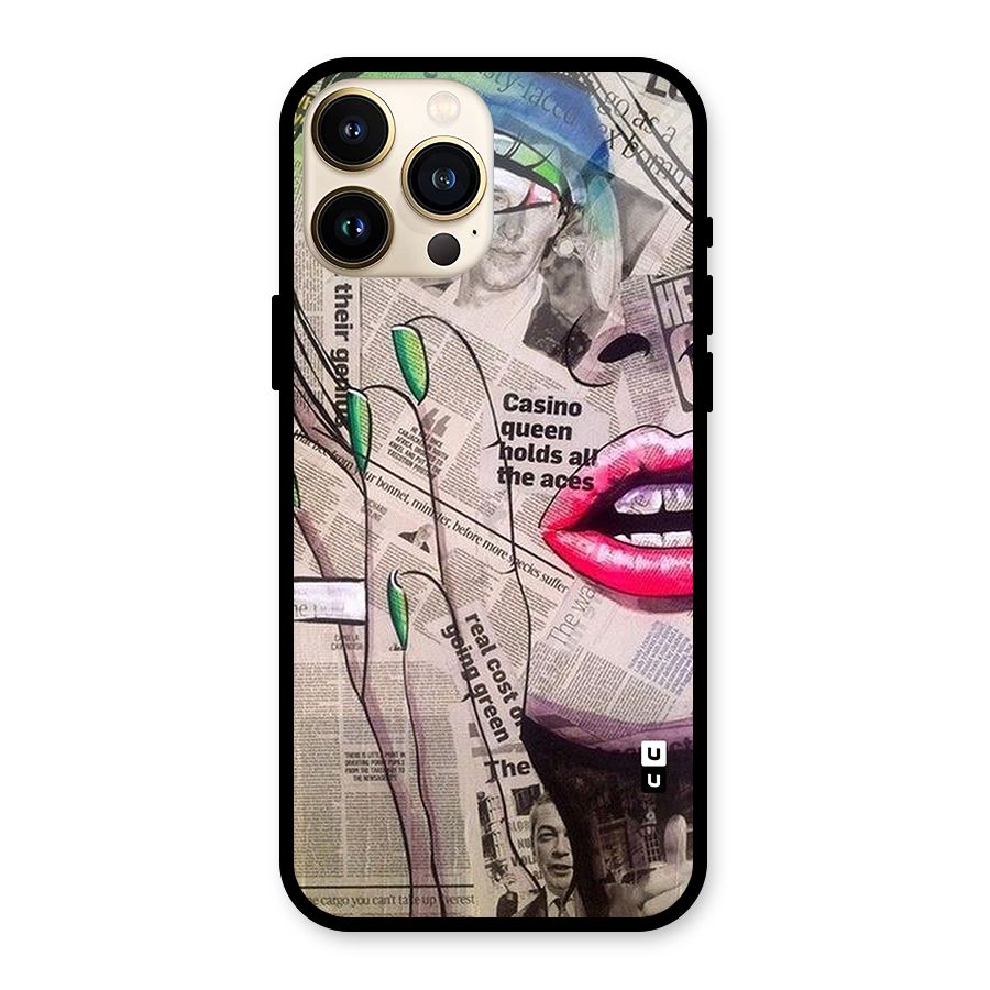 Newspaper Girl Art Glass Back Case for iPhone 13 Pro Max