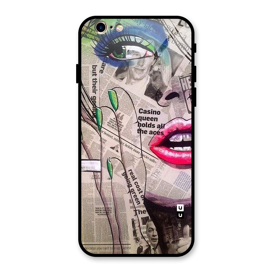 Newspaper Girl Art Glass Back Case for iPhone 6 6S
