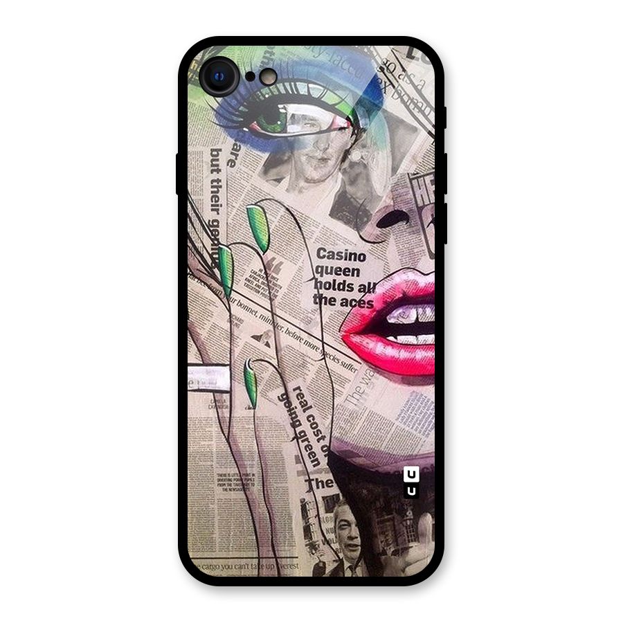 Newspaper Girl Art Glass Back Case for iPhone 7