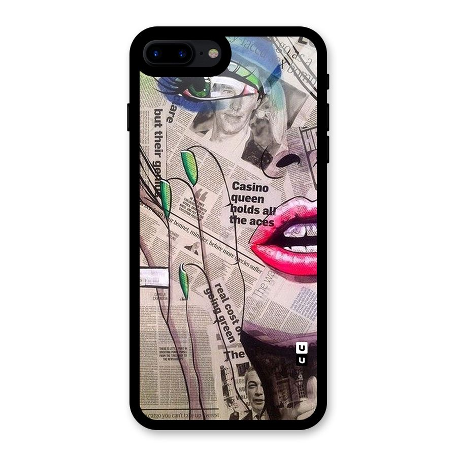 Newspaper Girl Art Glass Back Case for iPhone 8 Plus