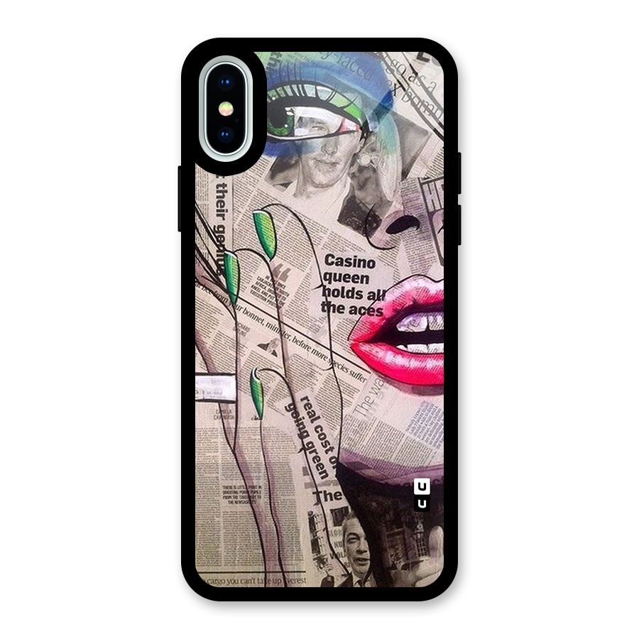 Newspaper Girl Art Glass Back Case for iPhone X