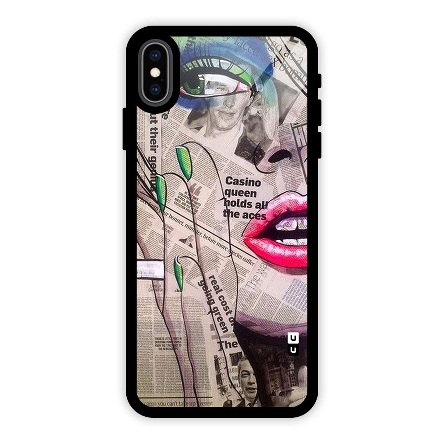 Newspaper Girl Art Glass Back Case for iPhone XS Max