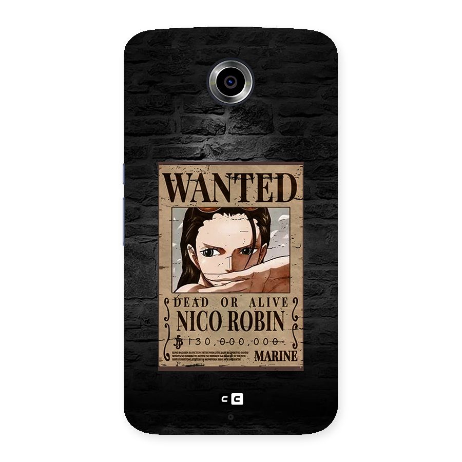 Nico Robin Wanted Back Case for Google Nexus 6