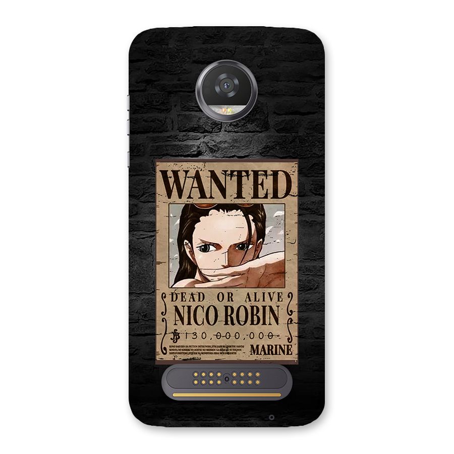 Nico Robin Wanted Back Case for Moto Z2 Play