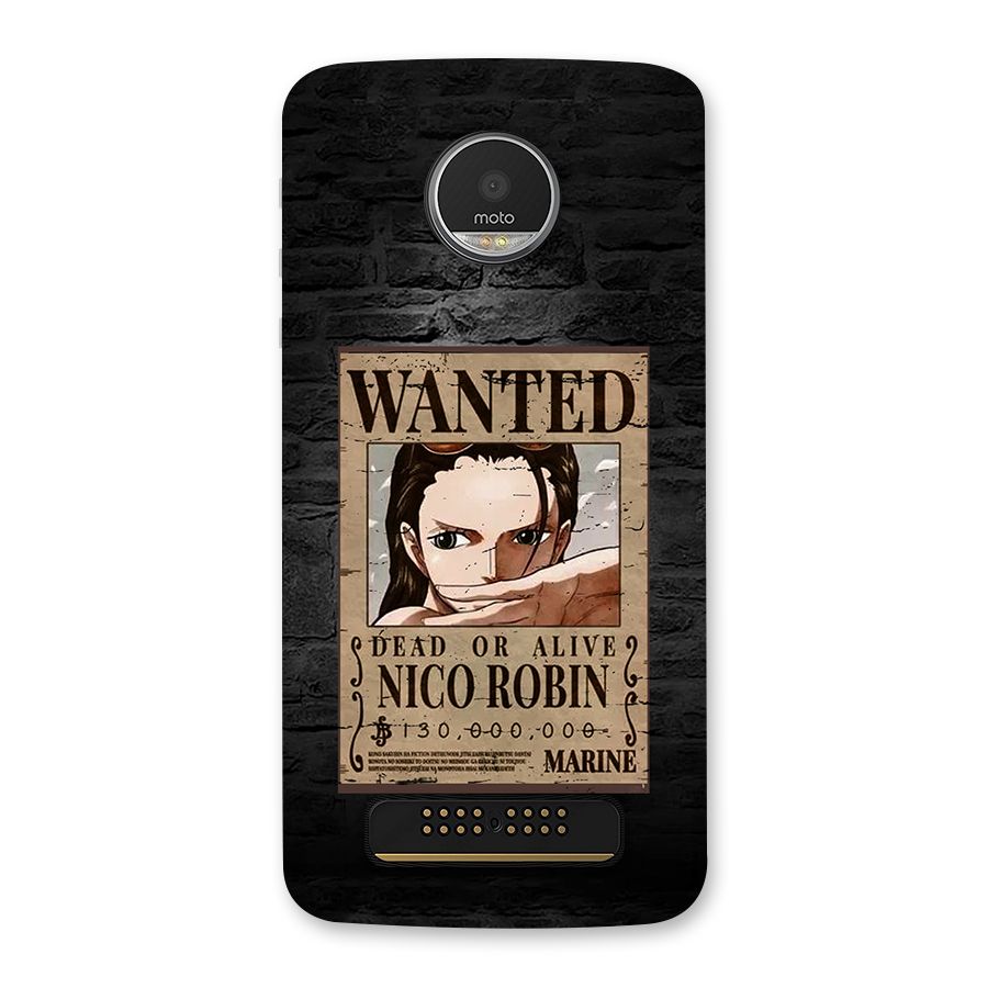 Nico Robin Wanted Back Case for Moto Z Play