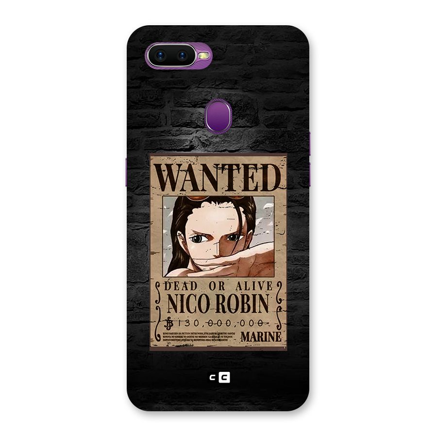 Nico Robin Wanted Back Case for Oppo F9