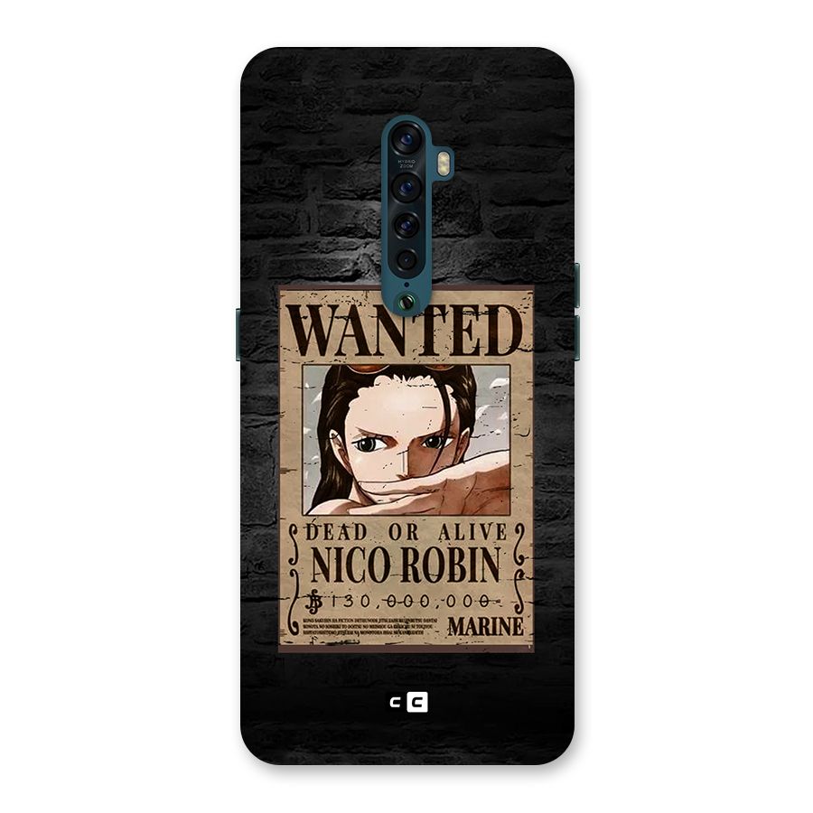 Nico Robin Wanted Back Case for Oppo Reno2