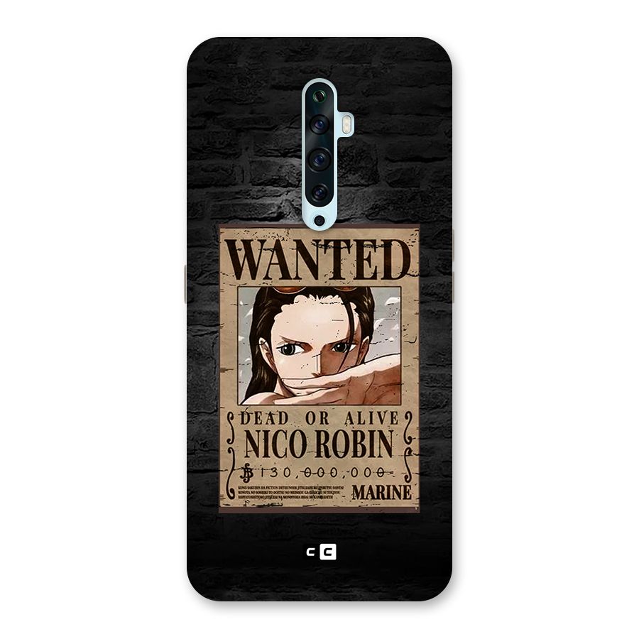 Nico Robin Wanted Back Case for Oppo Reno2 F