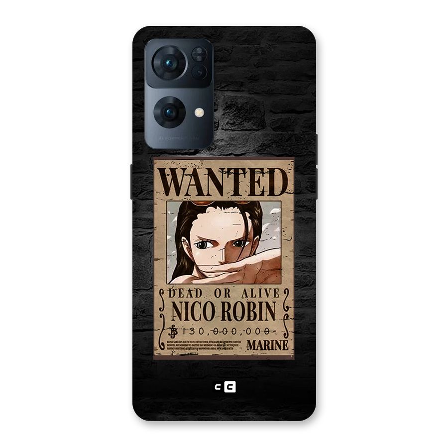 Nico Robin Wanted Back Case for Oppo Reno7 Pro 5G