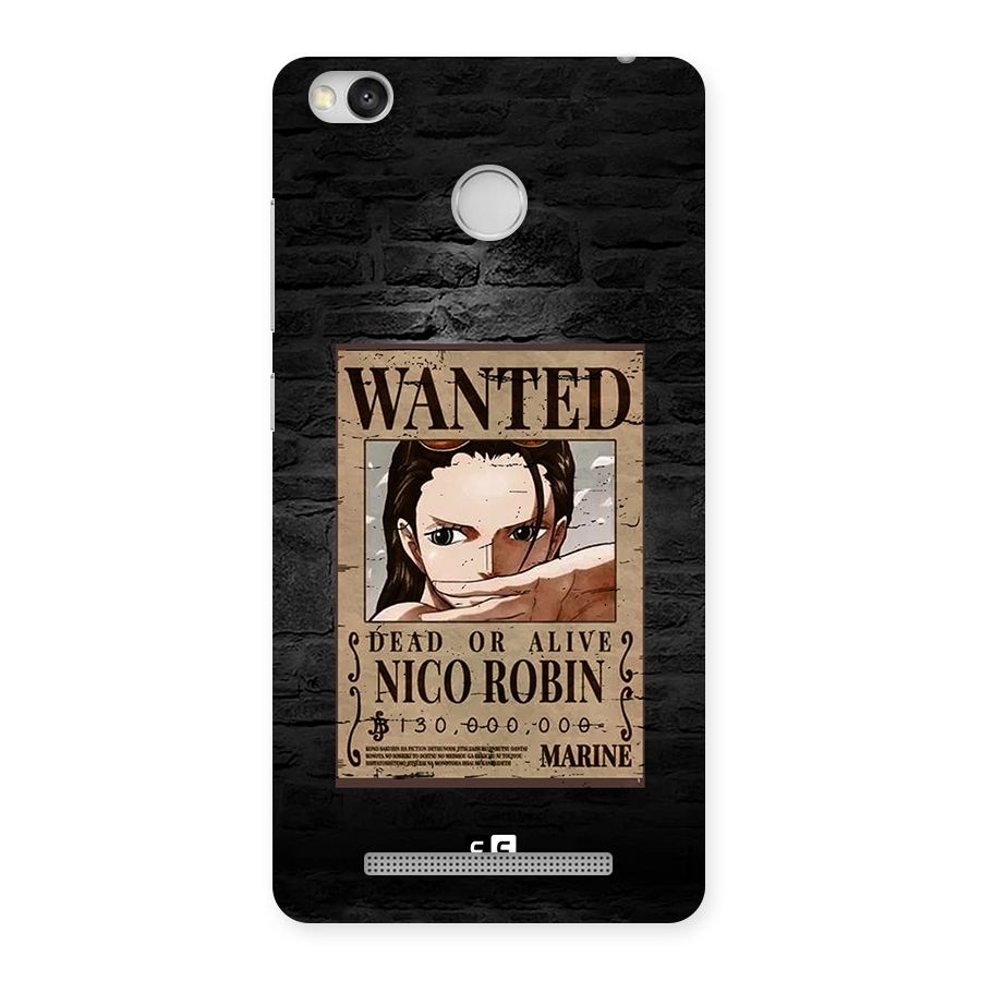 Nico Robin Wanted Back Case for Redmi 3S Prime