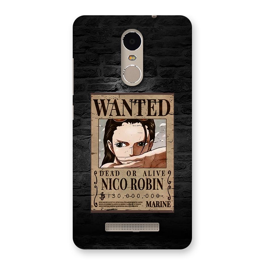 Nico Robin Wanted Back Case for Redmi Note 3