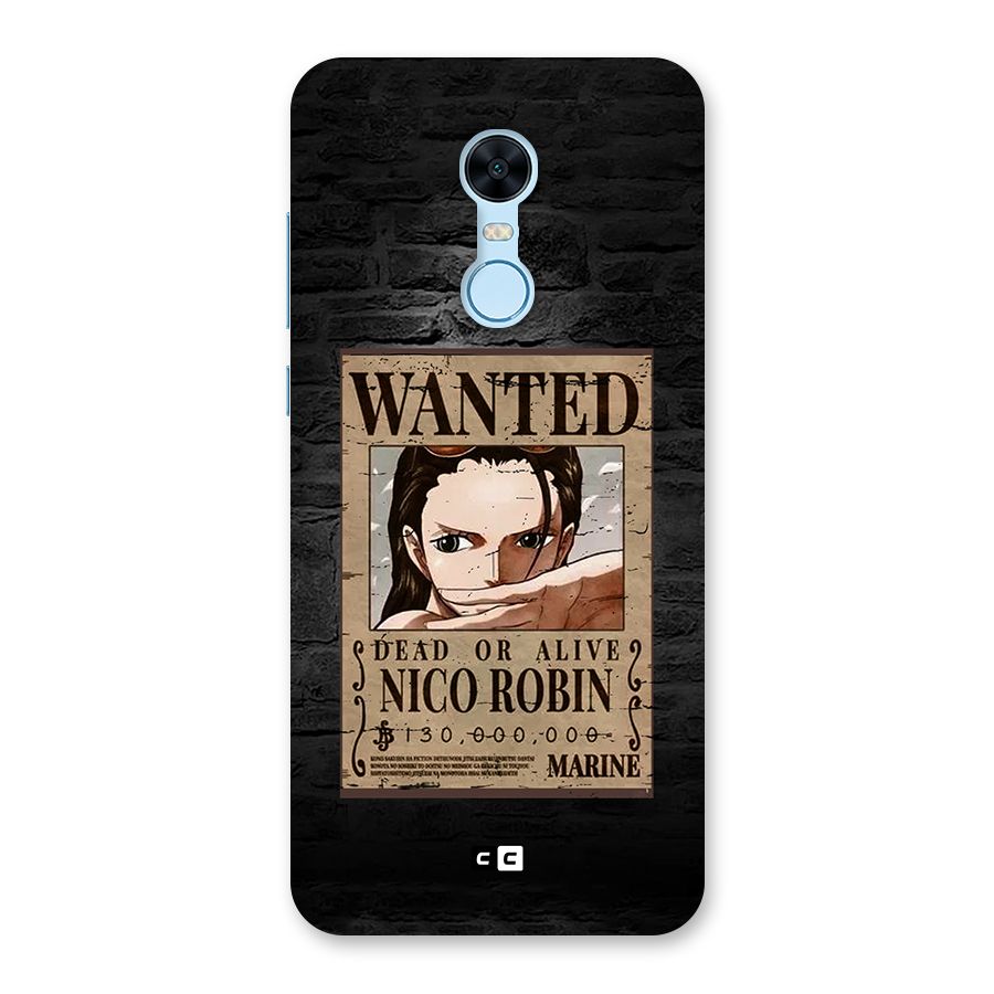 Nico Robin Wanted Back Case for Redmi Note 5