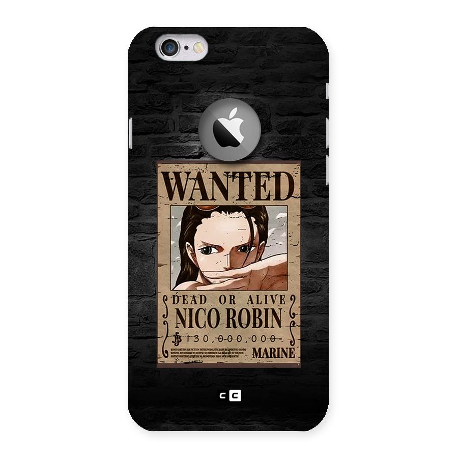 Nico Robin Wanted Back Case for iPhone 6 Logo Cut