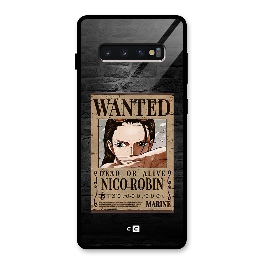 Nico Robin Wanted Glass Back Case for Galaxy S10 Plus