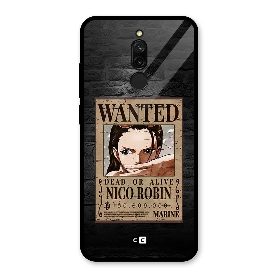 Nico Robin Wanted Glass Back Case for Redmi 8