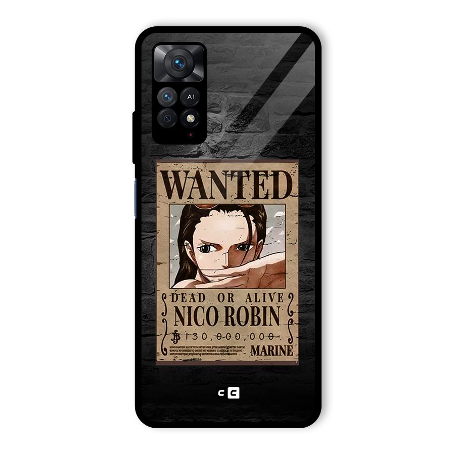 Nico Robin Wanted Glass Back Case for Redmi Note 11 Pro