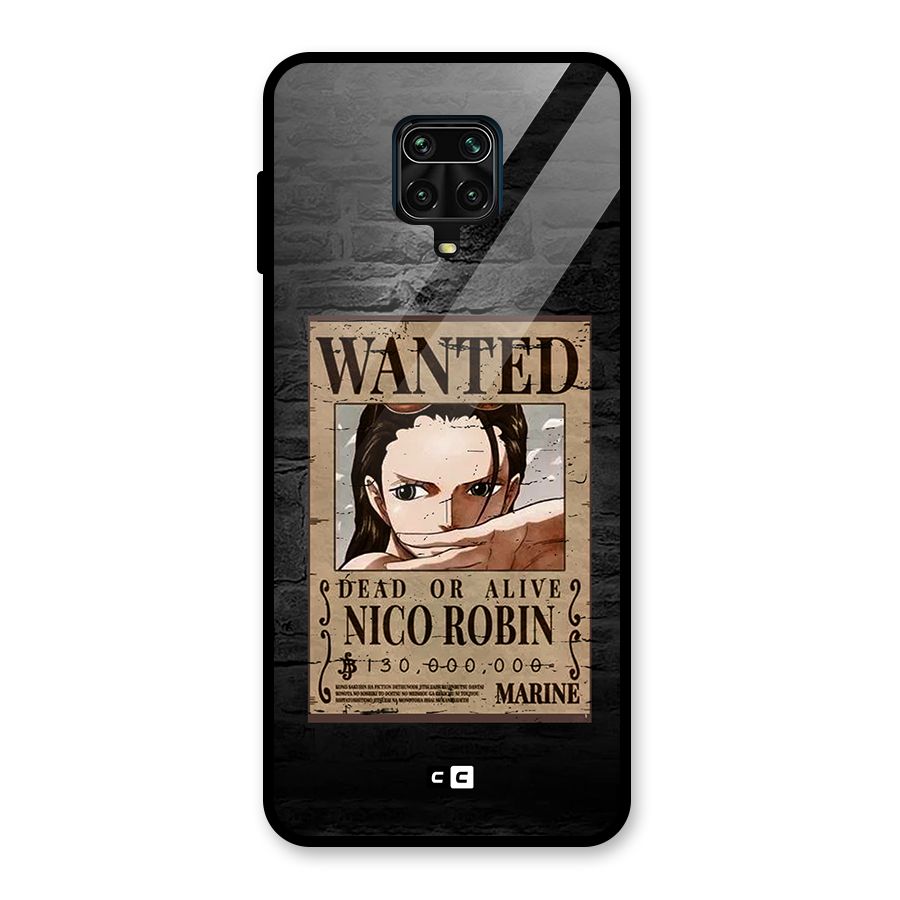 Nico Robin Wanted Glass Back Case for Redmi Note 9 Pro
