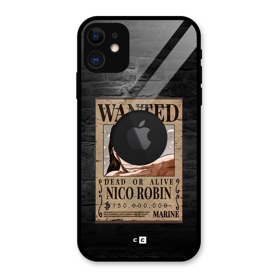 Nico Robin Wanted Glass Back Case for iPhone 11 Logo Cut