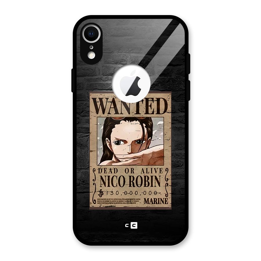 Nico Robin Wanted Glass Back Case for iPhone XR Logo Cut