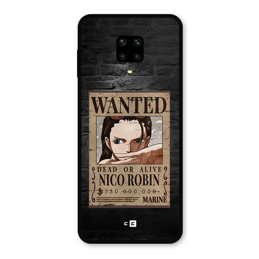 Nico Robin Wanted Metal Back Case for Redmi Note 9 Pro