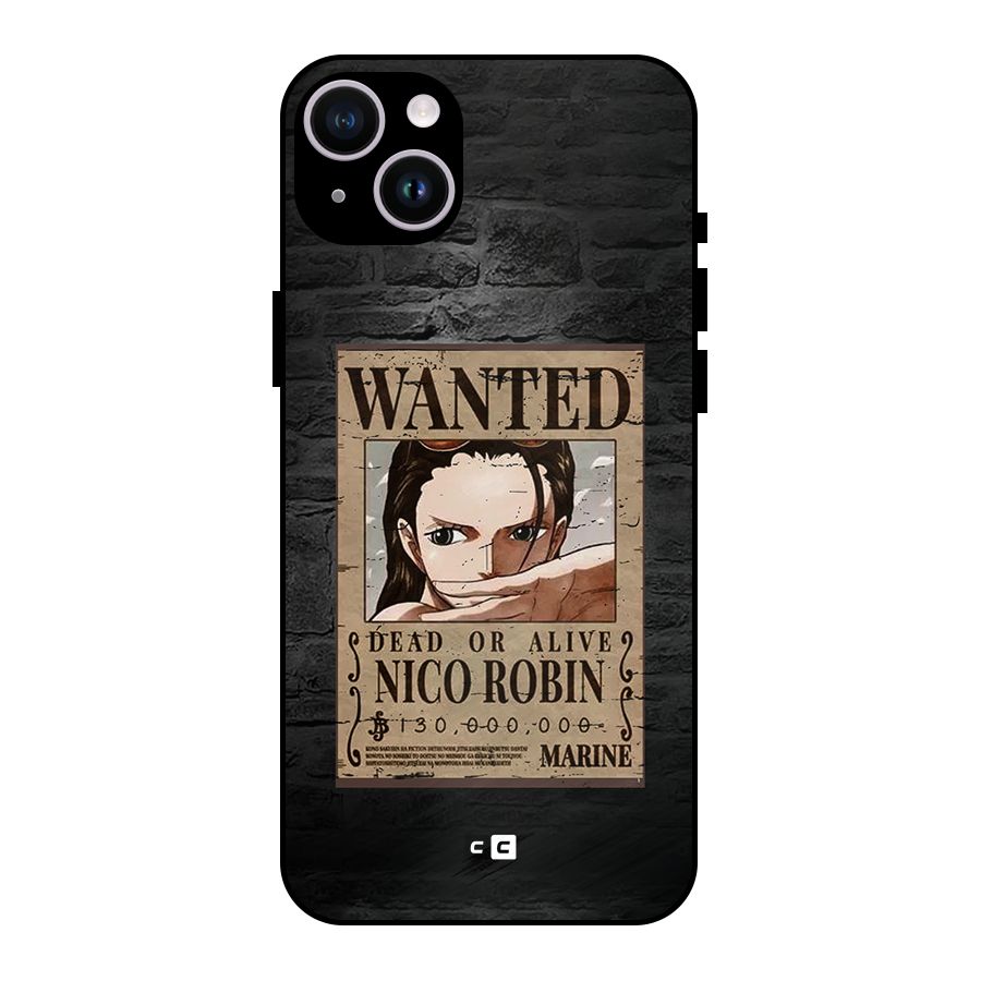 Nico Robin Wanted Metal Back Case for iPhone 14 Plus